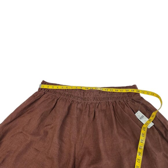 Anthropologie The Somerset High Rise Pull On Linen Shorts, Brown, Size 3X - Picture 3 of 7